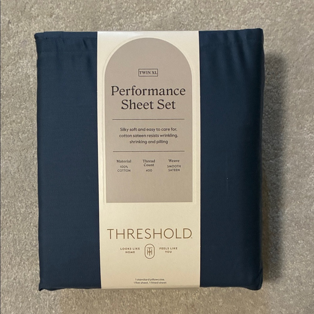 Threshold Dark Blue Performance Sheet Set